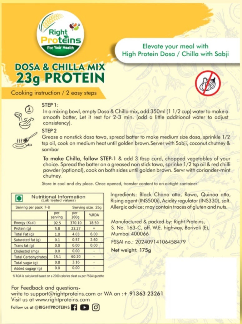 Dosa & Chilla Healthy Mix | 23g Protein | Black Chana & Quinoa